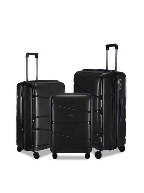 

Nasher Miles Unisex Set of 3 Black Hard-Sided Trolley Bags