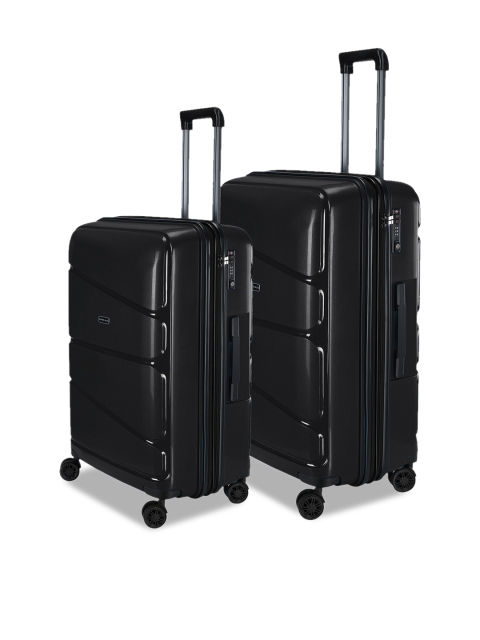 

Nasher Miles Unisex Set of 2 Black Hard-Sided Trolley Bags