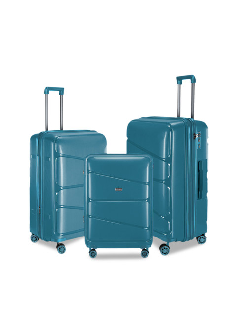 

Nasher Miles Unisex Set of 3 Sea Green Hard-Sided Trolley Bags