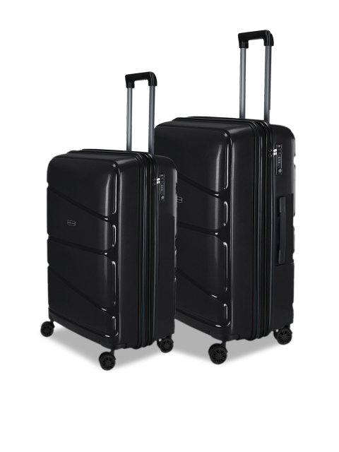 

Nasher Miles Unisex Set of 2 Black Hard-Sided Trolley Bags