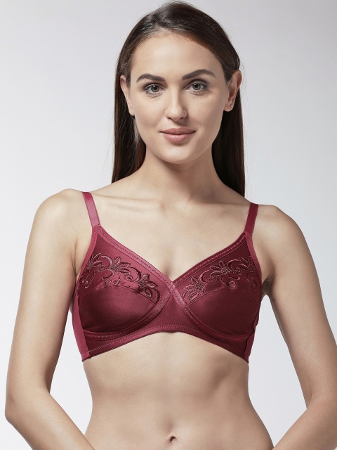 

Marks & Spencer Maroon Embroidered Non-Wired Non Padded Everyday Bra T337020X