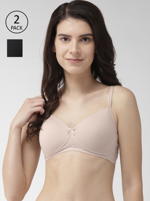 

Marks & Spencer Pack of 2 Solid Lightly Padded Non-Wired T-shirt Bras T333208A, Beige