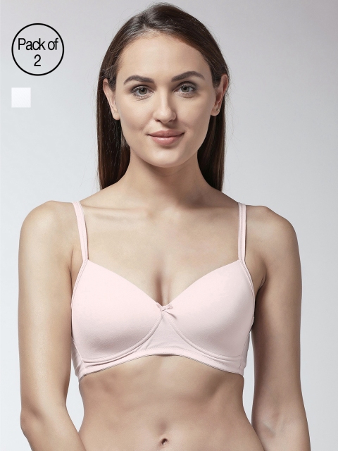 

Marks & Spencer Pack of 2 Solid Lightly Padded T-shirt Bra T333208A, Pink