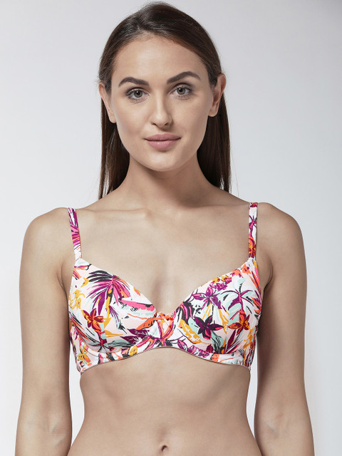 

Marks & Spencer Peach-Coloured Printed Underwired Lightly Padded T-shirt Bra T330383X