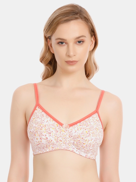 

Zivame White Printed Non-Wired Non Padded T-shirt Bra ZI1745FASHASRTD