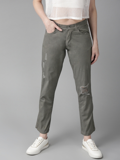 

Roadster Women Grey Solid Trousers