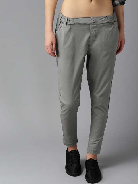 

Roadster Women Grey Regular Fit Solid Regular Trousers