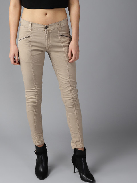 

Roadster Women Beige Regular Fit Solid Trousers