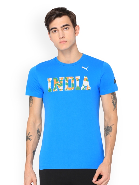 

Puma Unisex Blue Printed Round Neck T-shirt