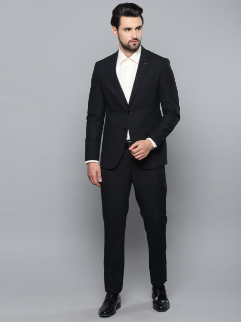 

Louis Philippe Men Black Solid Slim Fit Single-Breasted Formal Suit