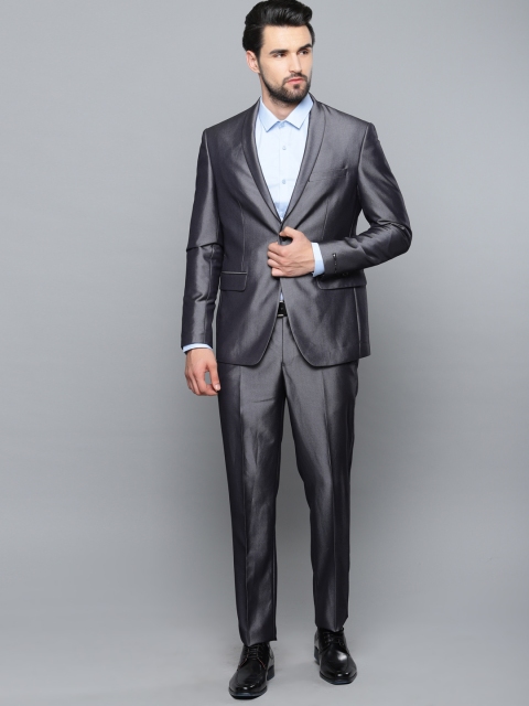 

Louis Philippe Men Grey Solid Slim Fit Single-Breasted Formal Suit