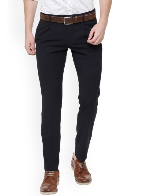 

Allen Solly Men Navy Blue Slim Fit Solid Formal Trousers