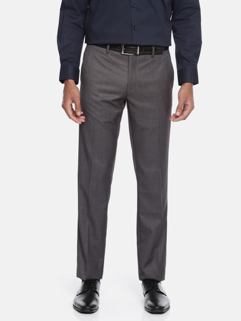 

Van Heusen Men Grey Slim Fit Solid Formal Trousers