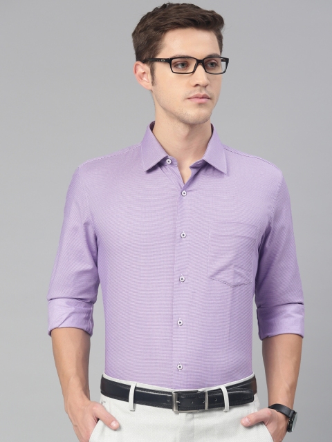 

Van Heusen Men Lavender & Blue Slim Fit Self Design Formal Shirt