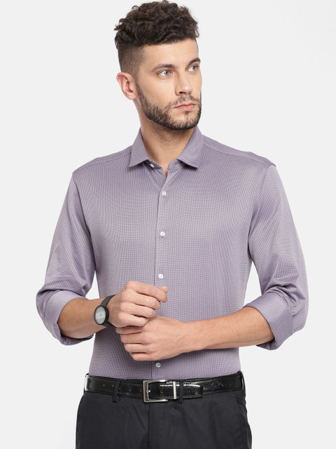 

Van Heusen Men Purple Slim Fit Self-Design Formal Shirt