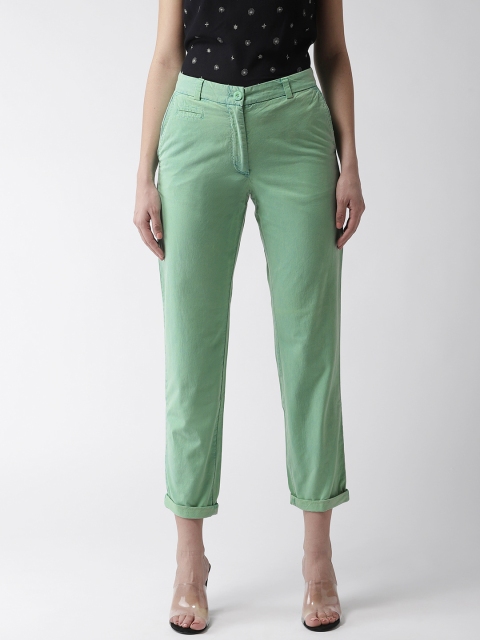 

Marks & Spencer Women Sea Green Regular Fit Solid Chinos