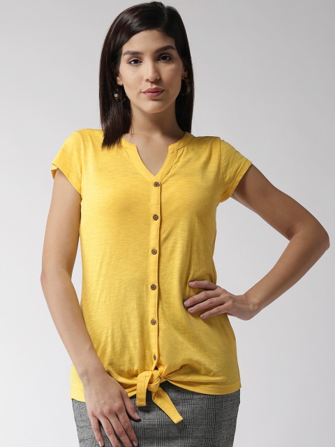 

Marks & Spencer Women Yellow Solid Regular Top