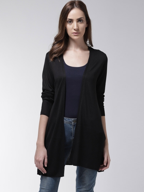 

Marks & Spencer Black Solid Longline Open Front Shrug