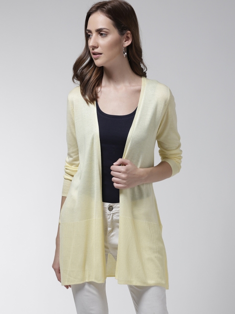 

Marks & Spencer Yellow Solid Longline Open Front Shrug