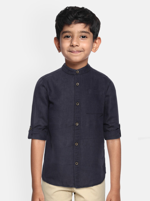 

Marks & Spencer Boys Navy Blue Regular Fit Solid Casual Shirt