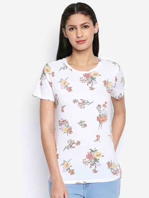 

Honey by Pantaloons Women White Printed Pure Cotton Top