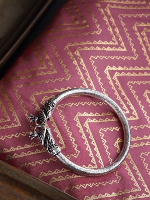 

Priyaasi Oxidised German Silver-Plated Textured Cuff Bracelet