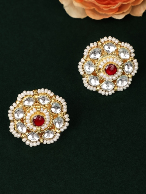

Rubans Gold-Toned Floral Studs