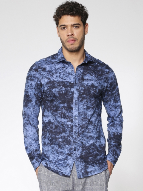 

Jack & Jones Men Navy Blue Slim Fit Printed Casual Shirt