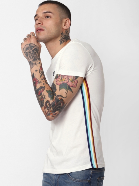 

Jack & Jones Men White Solid Round Neck T-shirt