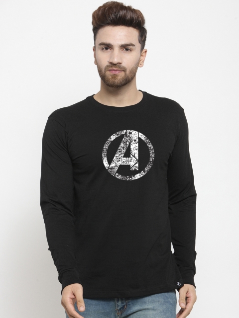 

Friskers Men Black Avengers Printed Round Neck T-shirt