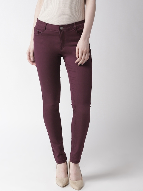 

Madame Women Aubergine Regular Fit Mid-Rise Clean Look Stretchable Jeans, Purple