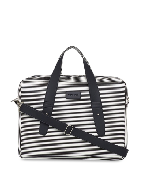 

MBOSS Unisex Black & White Striped Laptop Bag