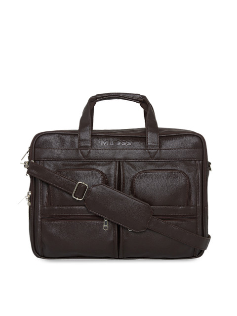 

MBOSS Unisex Brown Solid Laptop Bag