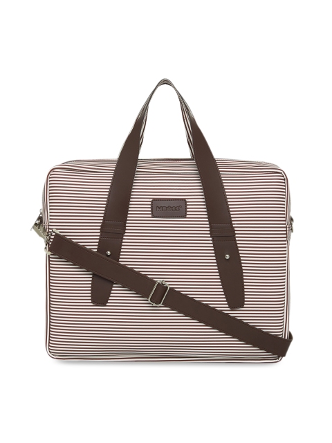 

MBOSS Unisex Brown & White Striped Laptop Bag