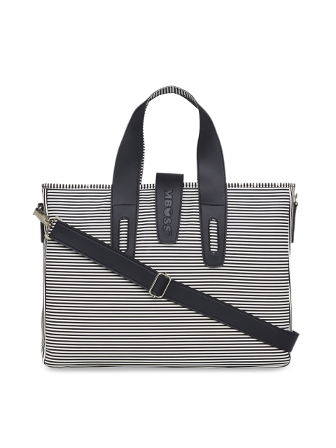 

MBOSS Unisex Black & White Striped Laptop Bag