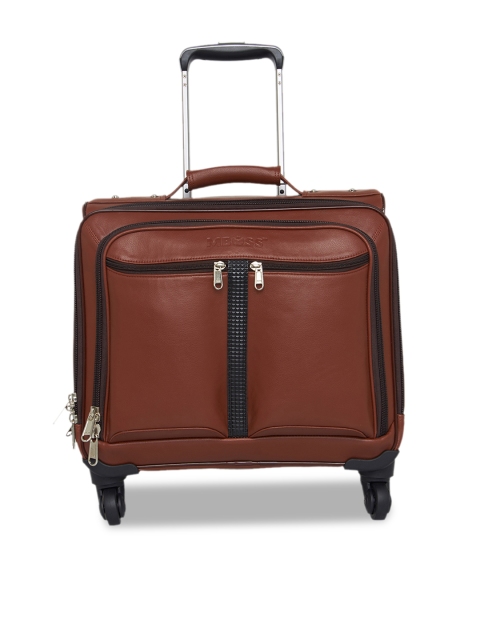 

MBOSS Unisex Tan Brown Cabin Trolley Bag with Laptop Compartment