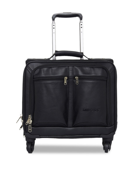 

MBOSS Unisex Black Cabin Trolley Bag with Laptop Compartment