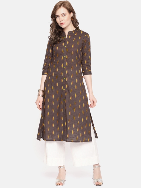 

Alena Women Grey Printed A-Line Kurta