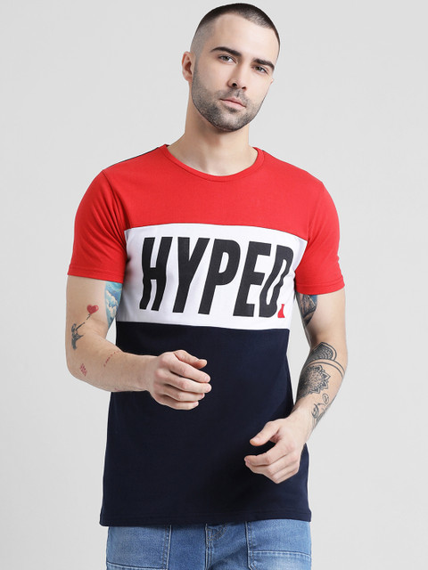 

Tinted Men Red Printed Round Neck T-shirt