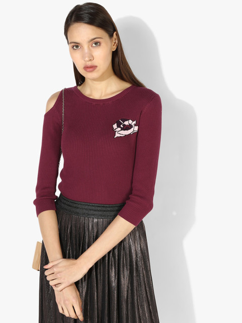 

Maroon Self Design Pure Cotton Blouse