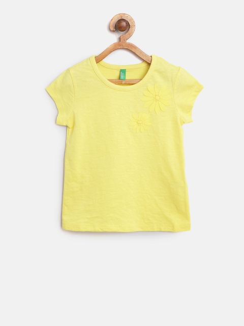 

United Colors of Benetton Girls Yellow Solid Top
