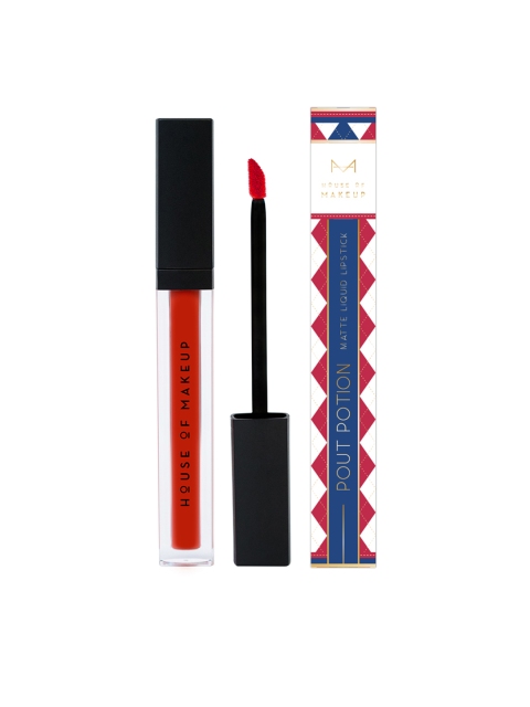 

HOUSE OF MAKEUP Pout Potion Liquid Matte Lipstick, Zero Chill, Orange