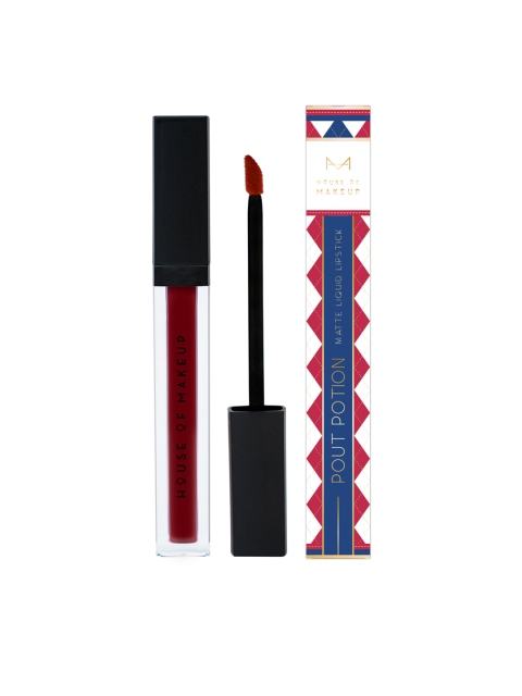 

HOUSE OF MAKEUP Pout Potion Liquid Matte Lipstick, Happy Hour, Burgundy