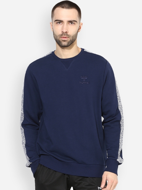 

hummel Men Navy Blue Solid Sweatshirt