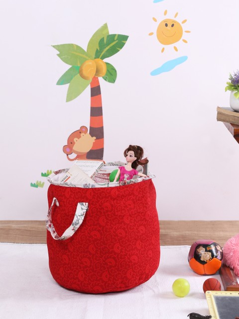 

Rajasthan Decor Red Printed Foldable Laundry Bag