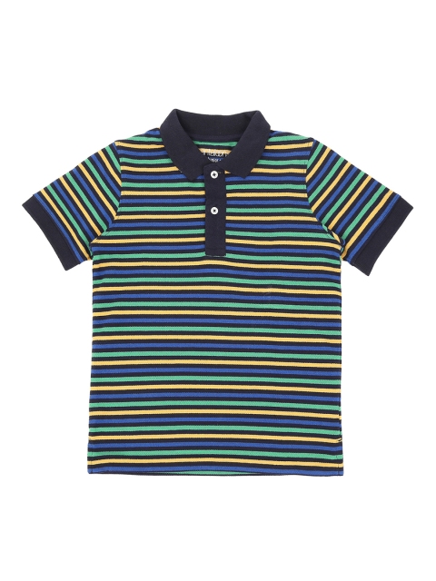 

Pantaloons Junior Boys Multicoloured Striped Polo Collar T-shirt, Multi