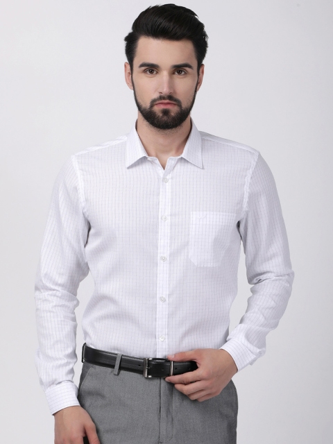 

Crocodile Men White Slim Fit Checked Formal Shirt