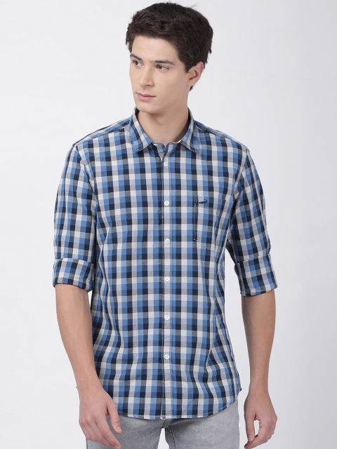 

Crocodile Men Blue Slim Fit Checked Casual Shirt