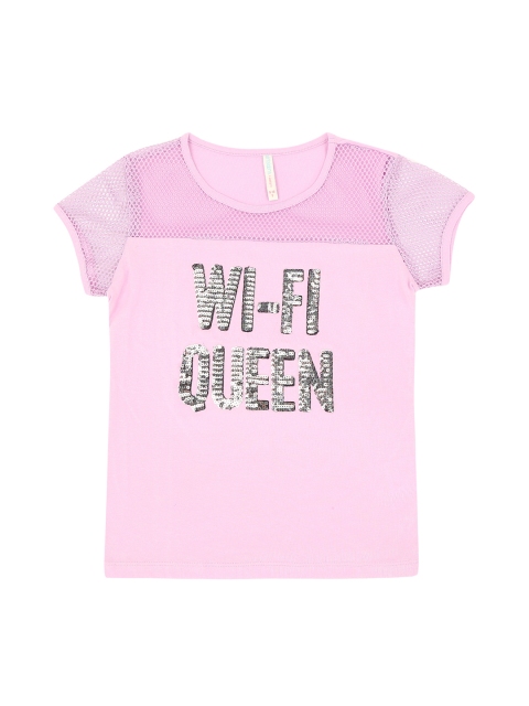 

Pantaloons Junior Girls Pink Printed Round Neck T-shirt
