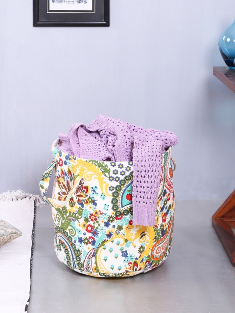 

Rajasthan Decor Multicoloured Printed Foldable Laundry Bag, Multi